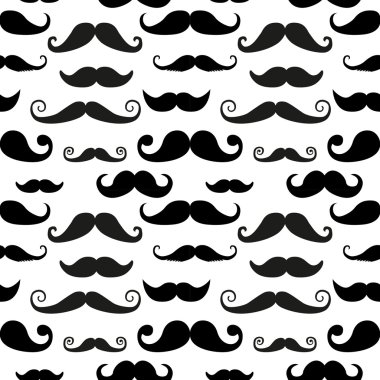 Beyaz zemin üzerine bıyık