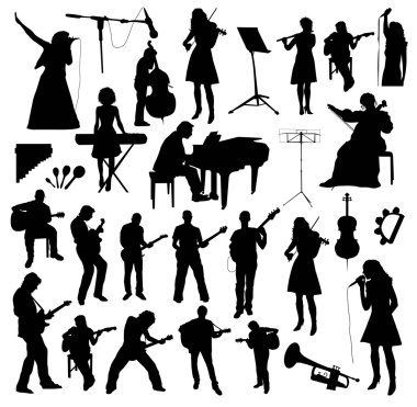 Siyah müzisyenlerin Silhouettes