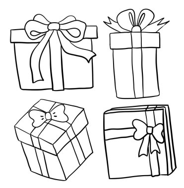 El çizimi hediye kutuları