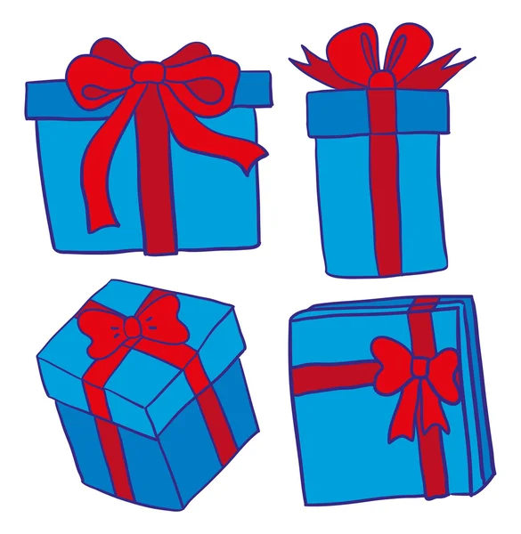 Blaue Geschenkboxen — Stockvektor