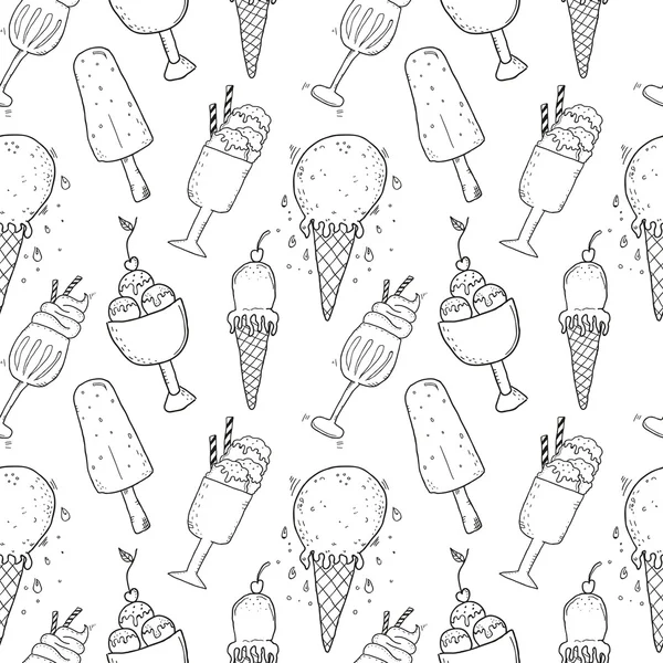 Black Ice Cream znaki — Wektor stockowy