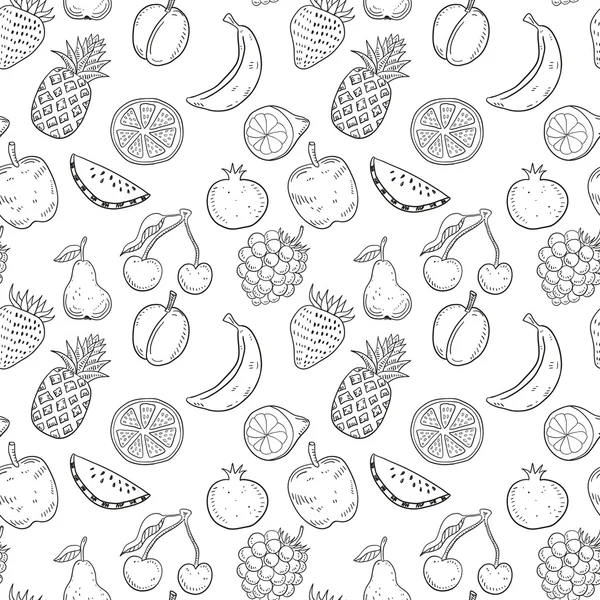 Black hand drawn fruits Stock Vector