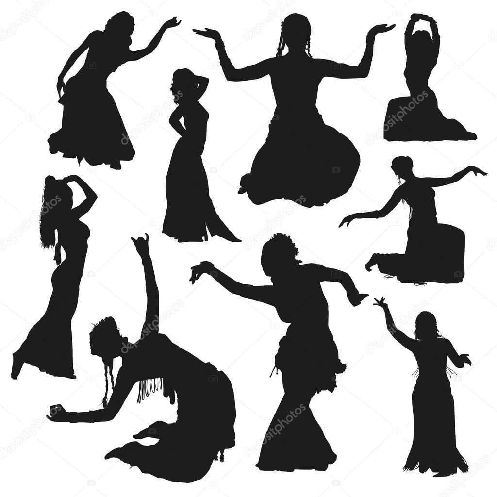 Black dancers silhouettes