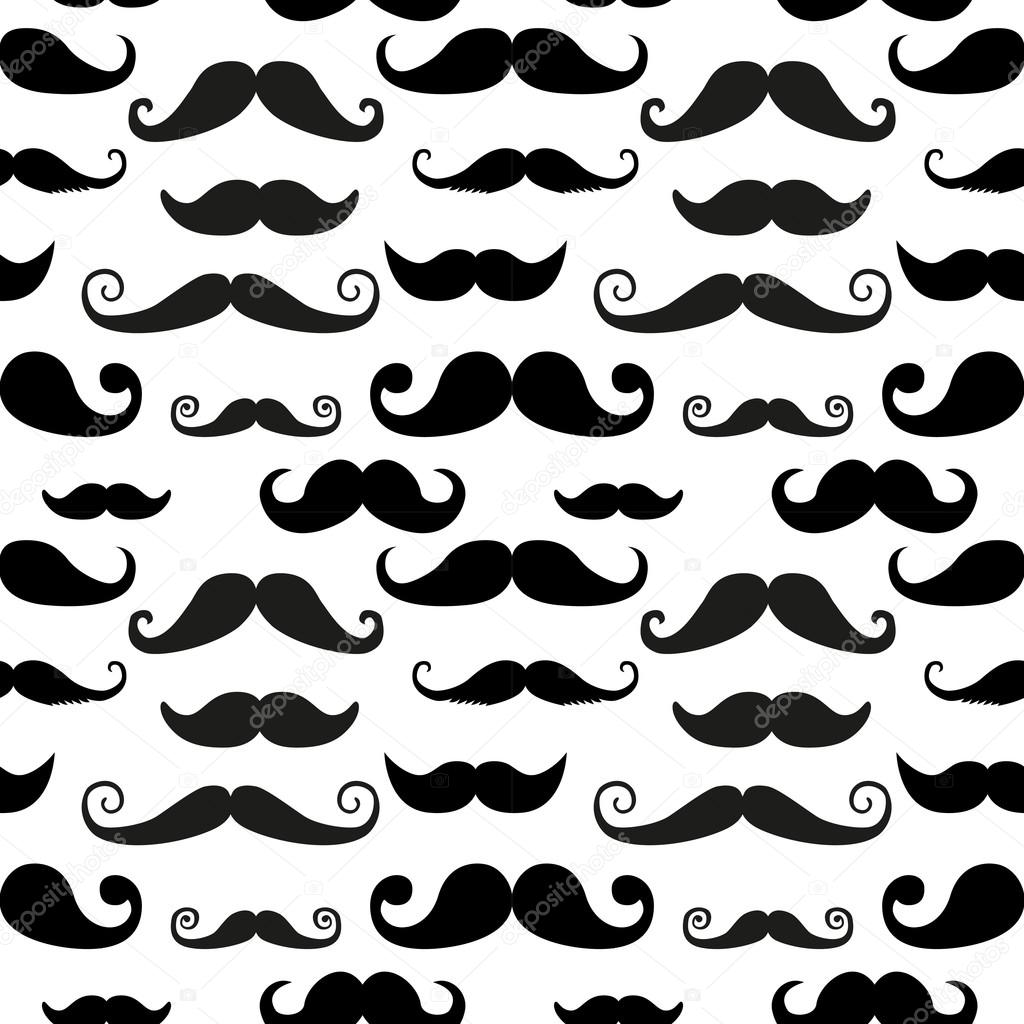 Mustache on white background