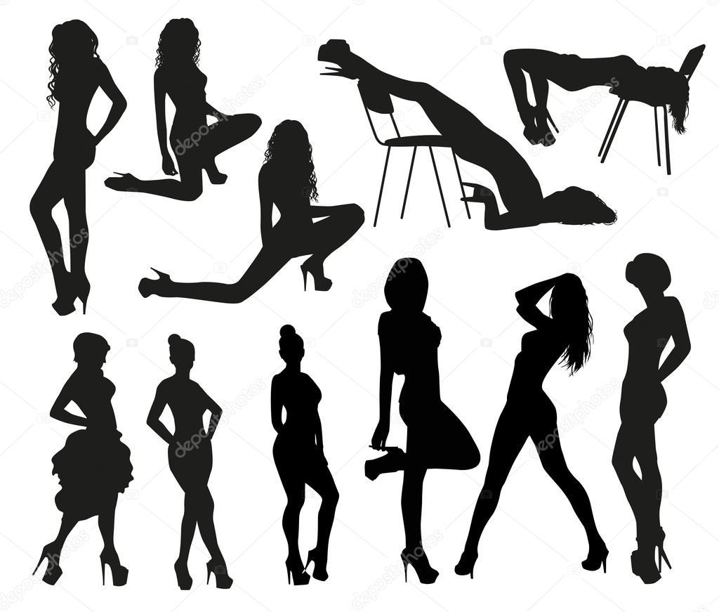 Silhouettes of the sexy girls