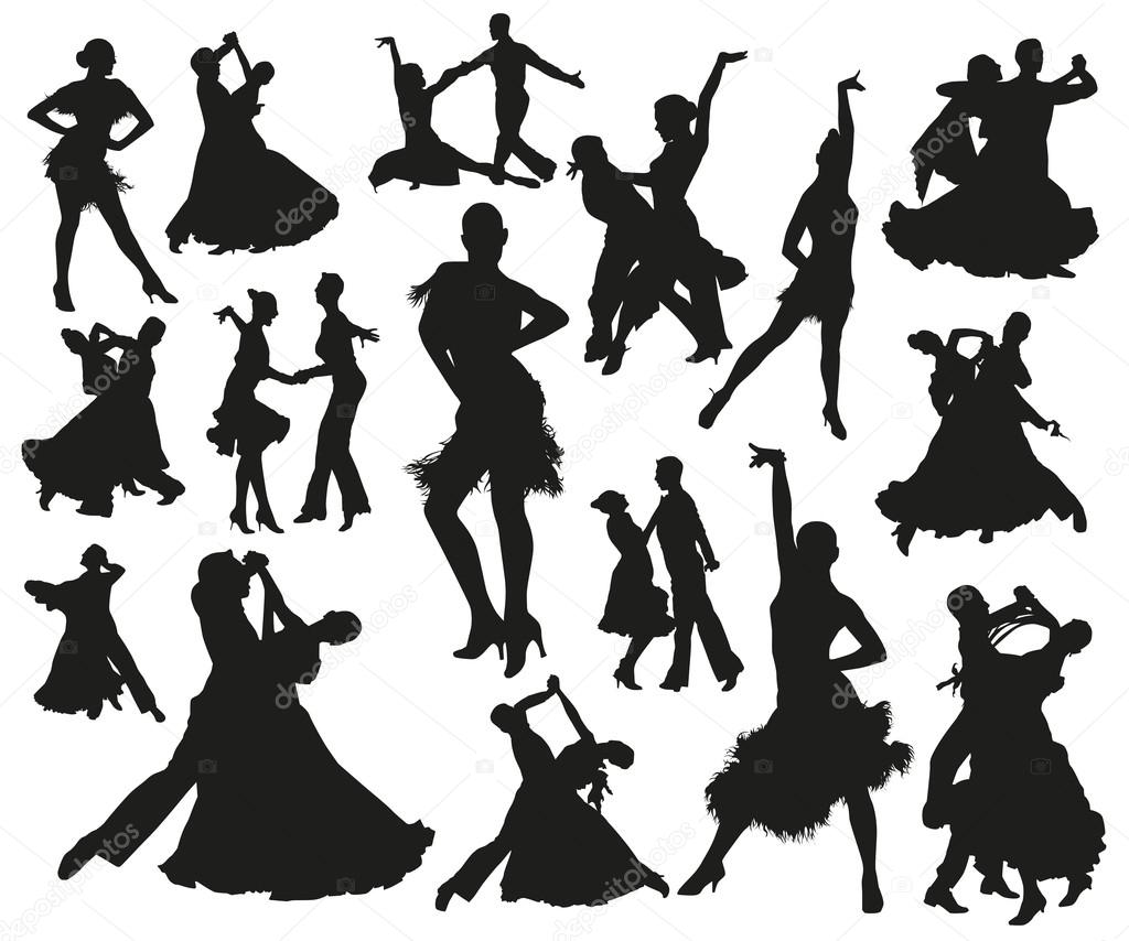Black dancers silhouettes