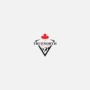 badge true north Canadian mountain logo clipart