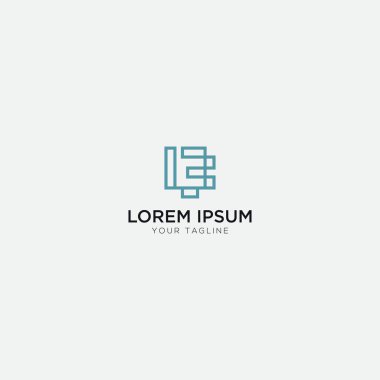 soyut satır L E logo monogram harfi