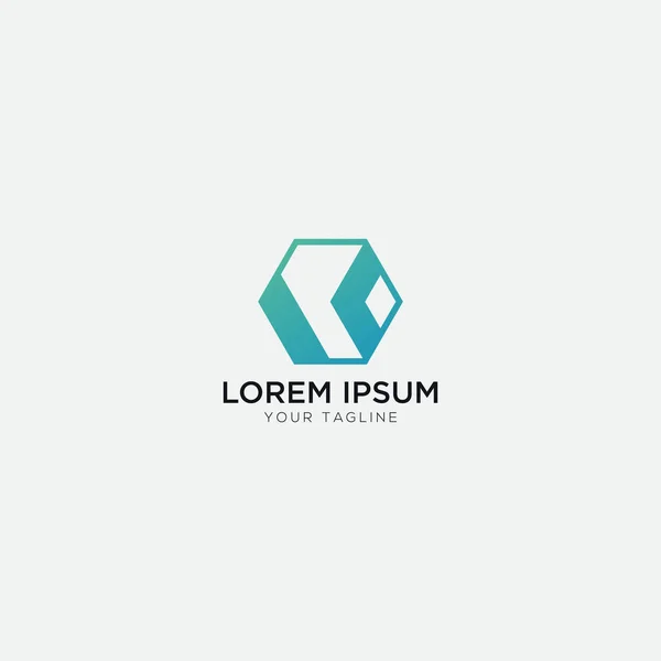 Abstrato Letra Hexagonal Logotipo Moderno — Vetor de Stock