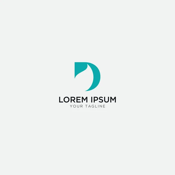 Abstrato Folha Letra Logo Simples Moderno — Vetor de Stock