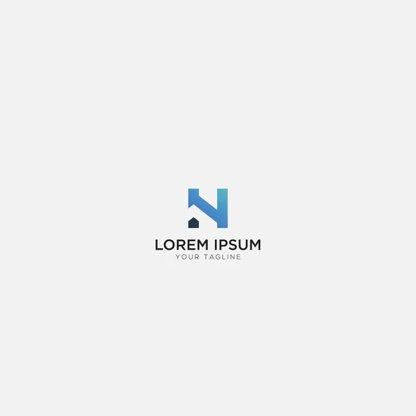 Normal Home Logo Simples Letra —  Vetores de Stock