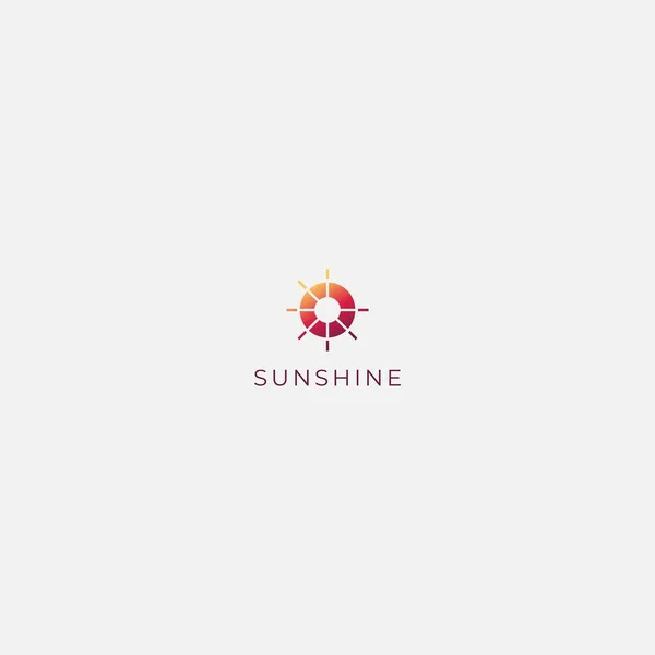 Sunshine Logo Simple Circle Sun — Stock Vector