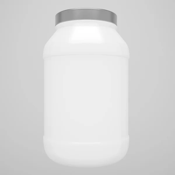 Sport Nutrition Protein Bottle with Grey Cap isolated — Stock Photo, Image