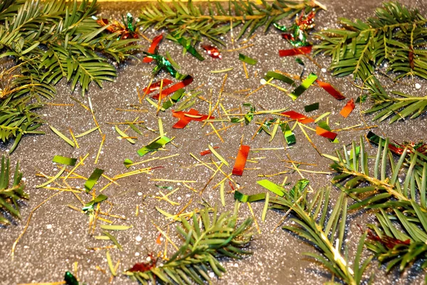 Natale Capodanno Candela Dell Albero Natale Decorazioni Natalizie Cartolina Sfondo — Foto Stock