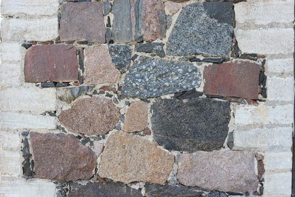 Stone Facade Old House Made Granite Blocks — Stock Photo, Image