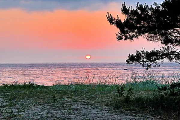 Ein Herrlicher Sonnenuntergang Ufer Des Finnischen Meerbusens — Stockfoto