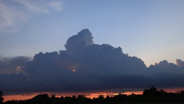 Céu Pôr Sol Tempo Lapso Nuvens Tempestade — Vídeo de Stock