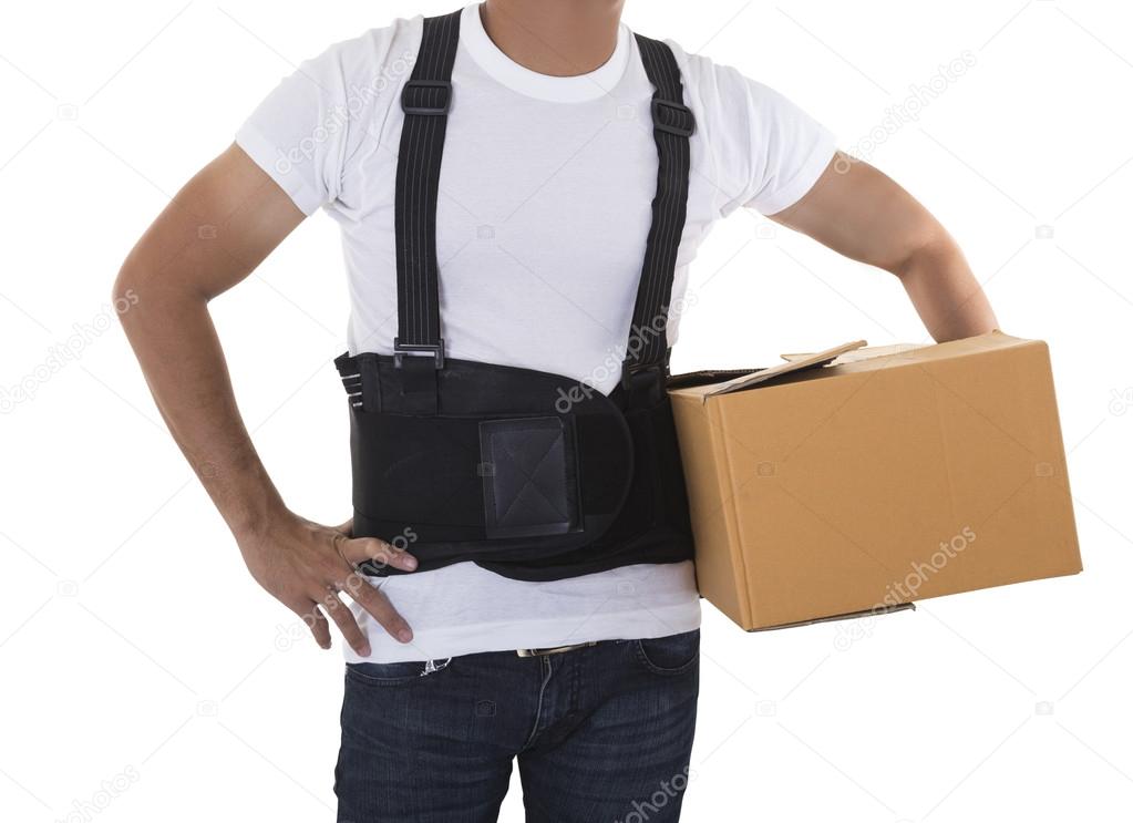 Worker wear back support belts for support and improve back posture.