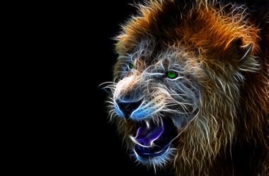 Digital fantasy art of a lion clipart