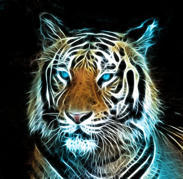 Desenho digital de um tigre — Fotografia de Stock