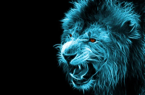 Digital fantasy art of a lion Stock Photo