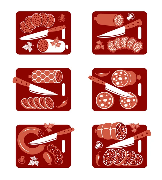 Sausage icon set — Stock Illustration Sausage icon set Royalty Free Stock Illustrations