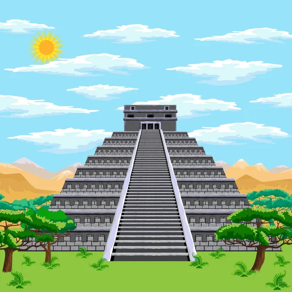 Aztec pyramid — Stock Vector