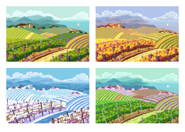 Четыре сезона. Сельские пейзажи
.