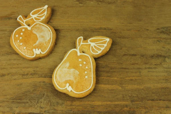 Gingerbread ahşap arka plan üzerinde