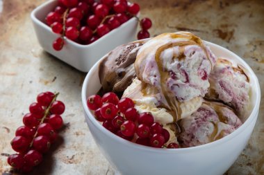 homemade ice cream in white bowl