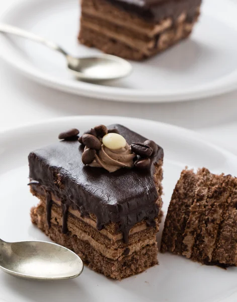 Schokolade und Kaffee-Kuchen — Stockfoto