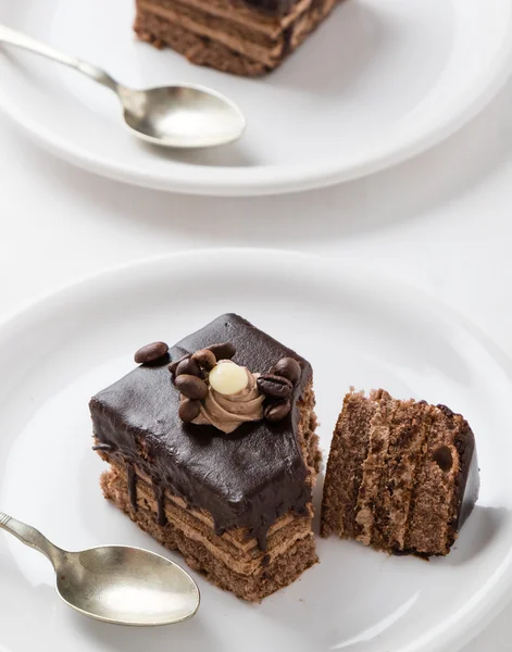 チョコレートとコーヒーケーキ — ストック写真