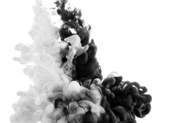 Soyut akrilik siyah beyaz boya