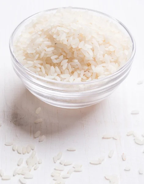 Rice in glass jar — Stock Photo, Image