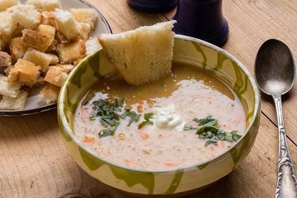 Red lentil soup — Stock Photo, Image