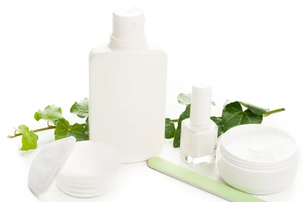 Productos de belleza blanco — Foto de Stock