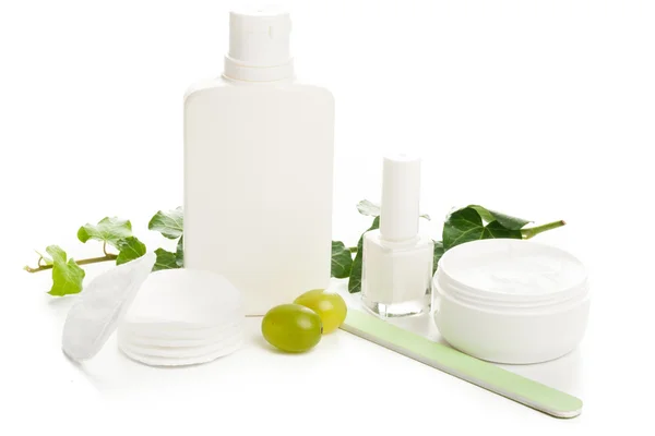 Productos de belleza blanco — Foto de Stock