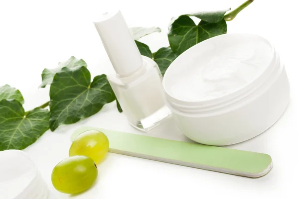 Productos de belleza blanco — Foto de Stock