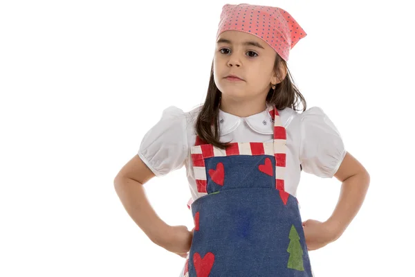 Girl in apron — Stock Photo, Image