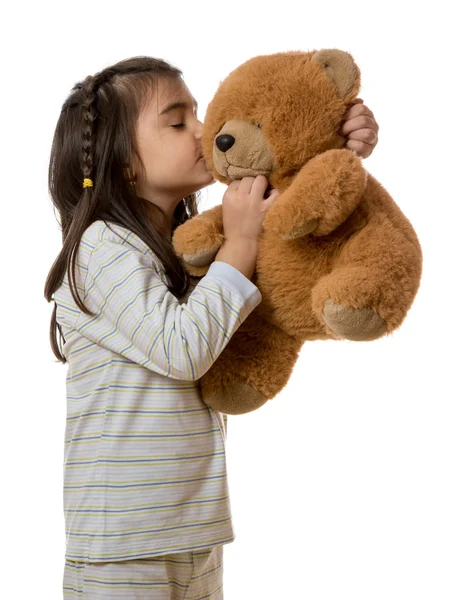 Meisje met teddybeer — Stockfoto