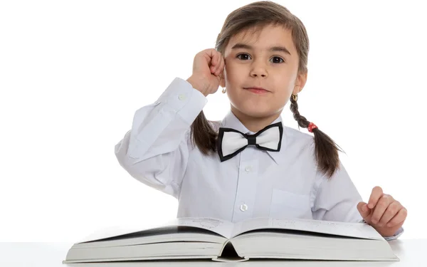 Menina com livro — Fotografia de Stock