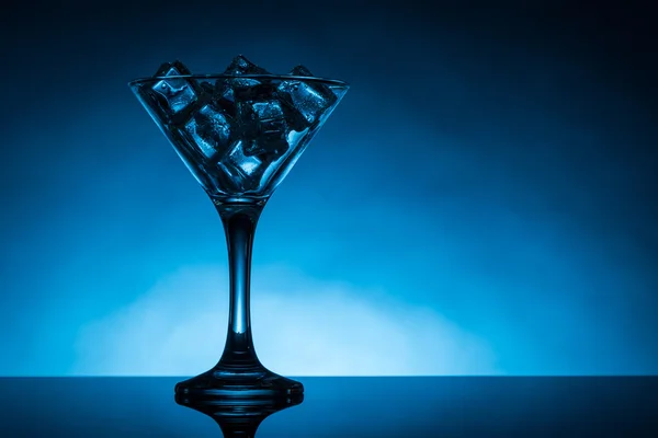 Martini glass filled with ice cubes — Stock Photo, Image