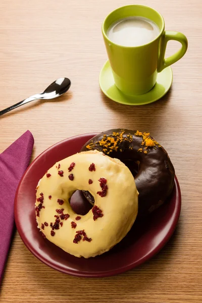 Donuts café da manhã — Fotografia de Stock