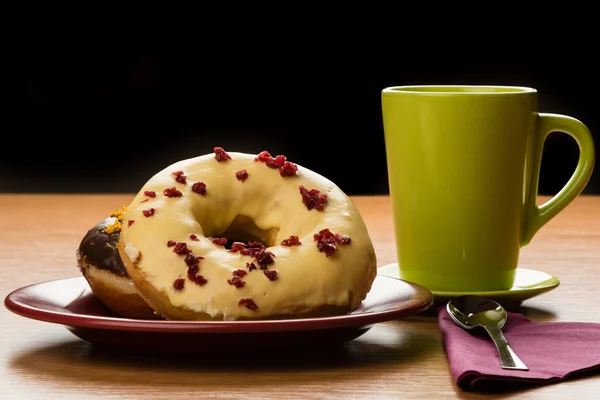 Donuts café da manhã — Fotografia de Stock