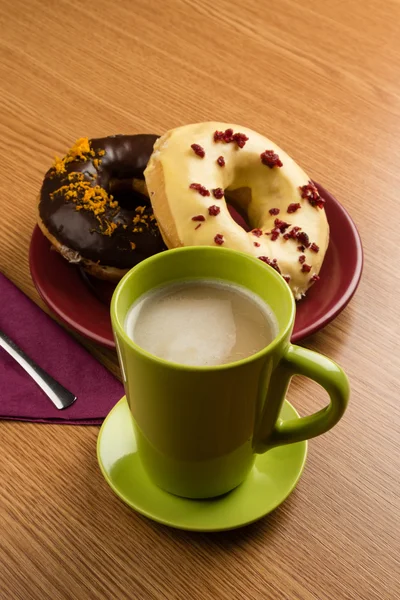 Donuts café da manhã — Fotografia de Stock