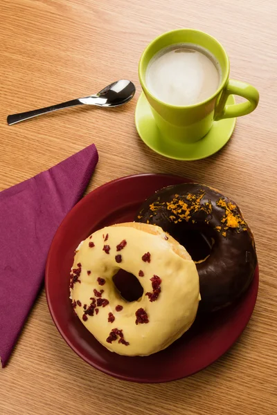 Donuts café da manhã — Fotografia de Stock