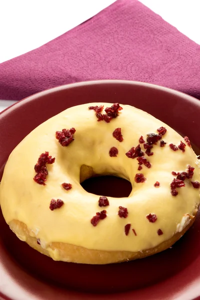 Donut com cereja — Fotografia de Stock