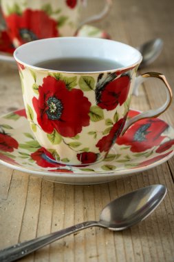 vintage çay fincanı içinde çay 