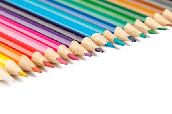 Assortment of colored wood drawing pencils — Stock Photo, Image
