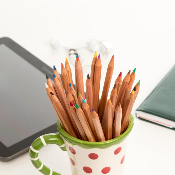 สีดินสอในแก้ว — ภาพถ่ายสต็อก